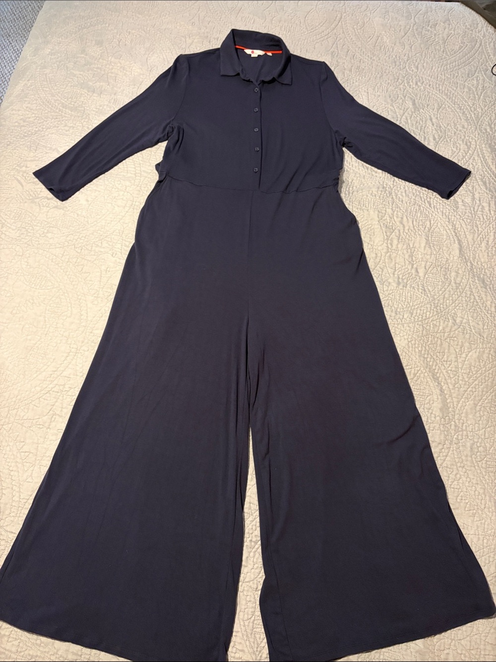 Boden Navy Wide-Leg Jumpsuit, sz 12T
